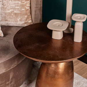 Side Table – Aluminum, Copper-Gold Finish, Modern Design – Jarah | Starfurn