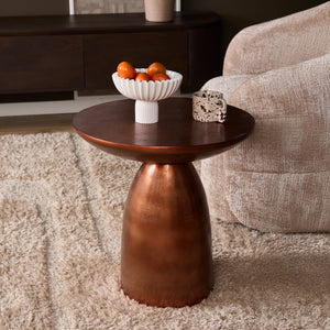 Side Table – Aluminum, Copper-Gold Finish, Modern Design – Jarah | Starfurn
