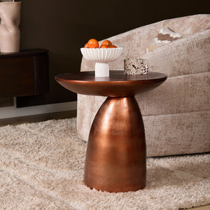 Side Table – Aluminum, Copper-Gold Finish, Modern Design – Jarah | Starfurn