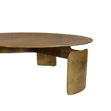 Couchtisch – Runde Form, Aluminium Oberfläche, Gold Finish – Darwin | Starfurn
