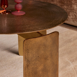 Coffee Table – Aluminum, Gold Finish, Round – Darwin | Starfurn