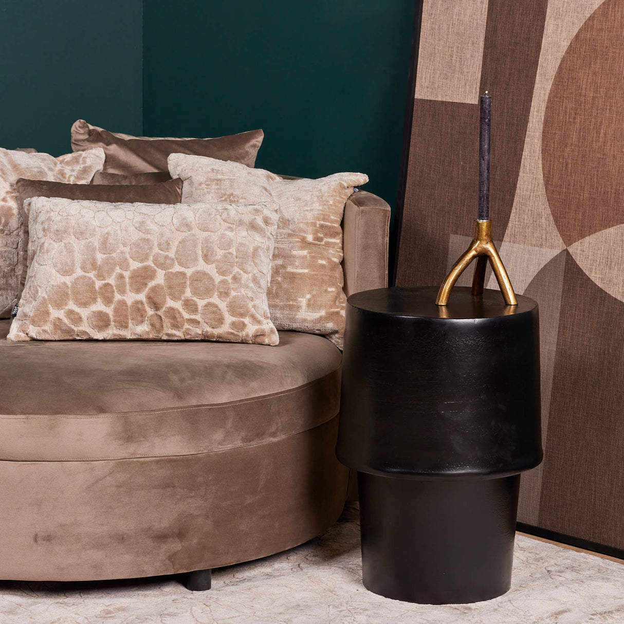 Side Table – Aluminum, Matte Black Finish, All-Metal Design – Kacy | Starfurn
