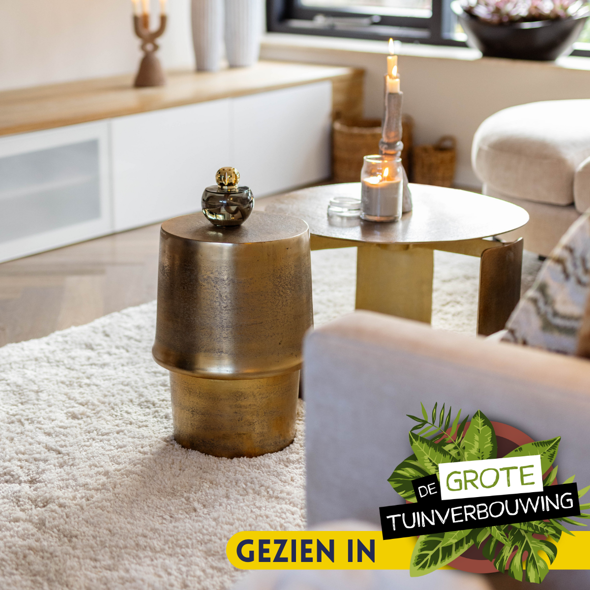 Beistelltisch – Aluminium, Gold-Finish, Vollmetall-Design – Glamor | Starfurn
