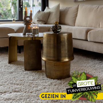 Beistelltisch – Aluminium, Gold-Finish, Vollmetall-Design – Glamor | Starfurn