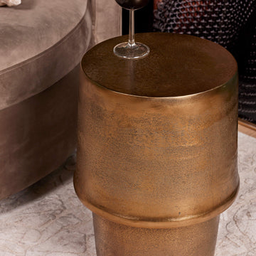Beistelltisch – Aluminium, Gold-Finish, Vollmetall-Design – Glamor | Starfurn