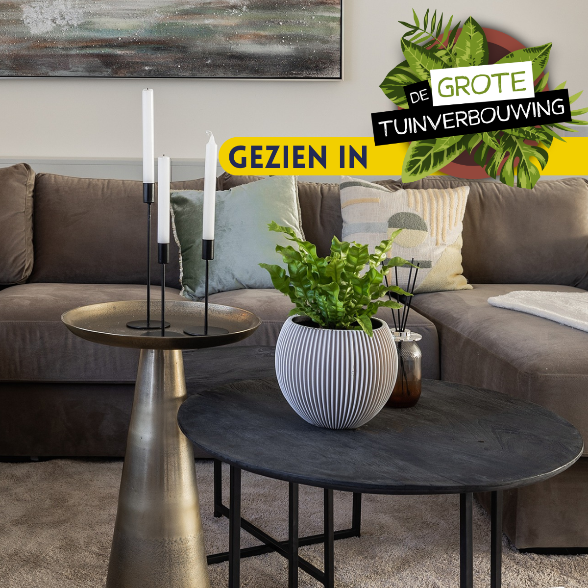 Couchtisch – Aluminium Material, Rundes Design, Antik Goldfinish, S – Daisy | Starfurn