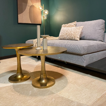 Couchtisch – Antikgoldene Oberfläche, Aluminium Körper, Hohe Form - Amara | Starfurn