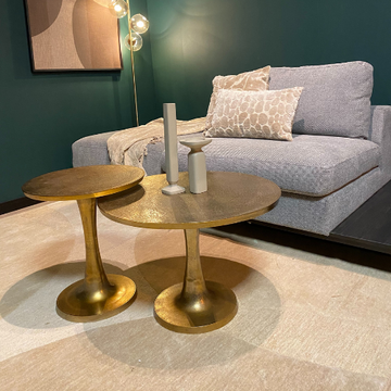 Couchtisch – Antikgoldene Oberfläche, Aluminium Körper, Hohe Form - Amara | Starfurn