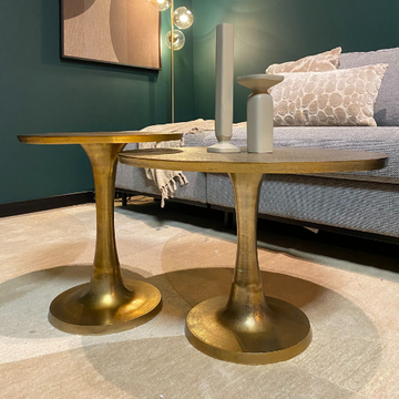 Couchtisch – Antikgoldene Oberfläche, Aluminium Körper, Hohe Form - Amara | Starfurn