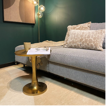 Couchtisch – Antikgoldene Oberfläche, Aluminium Körper, Hohe Form - Amara | Starfurn