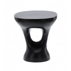 Coffee table – aluminum, black finish, cutout base – Amelie | Starfurn