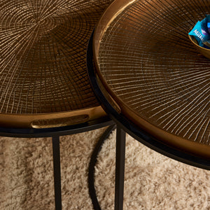 Coffee table – aluminum top, copper color, set of 2 – Julie | Starfurn