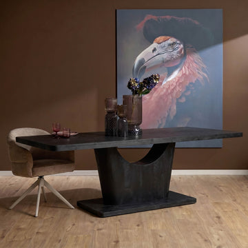 Dining Table - Mango Wood, Black Finish, Rectangular Design, Modern Style – Voco | Starfurn