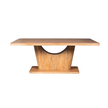 Dining table - Mango wood, natural finish, modern design, self-assembly – Voco | Starfurn
