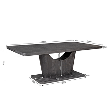 Dining Table – Rectangular Design, Mango Wood, Solid Frame – Voco | Starfurn