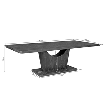 Dining Table – Rectangular Design, Mango Wood, Solid Frame – Voco | Starfurn