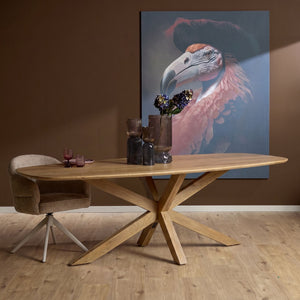 Dining Table – Danish Oval Design, Natural Color, Mango Wood – Nina | Starfurn