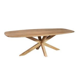 Dining Table – Danish Oval Design, Natural Color, Mango Wood – Nina | Starfurn