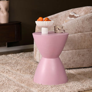 Beistelltisch - Mangoholz Rosa, Runde Form, Kompaktes Design – Abbey | Starfurn