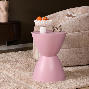 Beistelltisch - Mangoholz Rosa, Runde Form, Kompaktes Design – Abbey | Starfurn