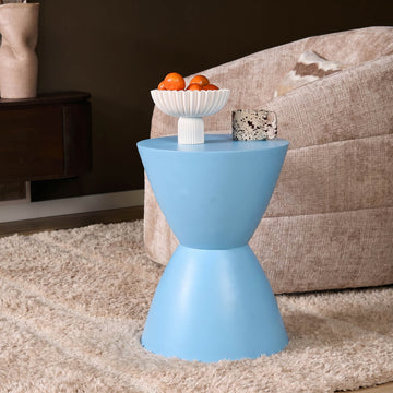 Beistelltisch - Mangoholz Blau, Runde Form, Kompaktes Design – Abbey | Starfurn