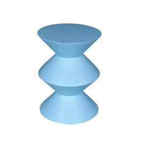 Side Table – Mango Wood Body, Blue Finish, Sculptural Design – Abel | Starfurn