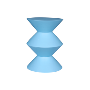 Side Table – Mango Wood Body, Blue Finish, Sculptural Design – Abel | Starfurn