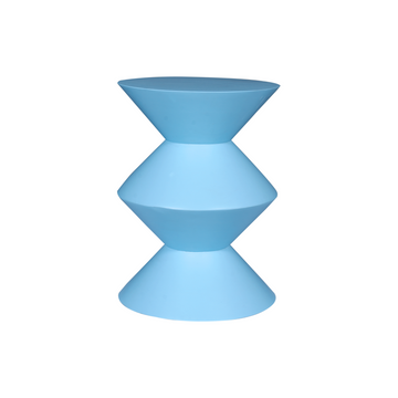 Beistelltisch – Mangoholz-Korpus, Blaues Finish, Skulpturales Design – Abel | Starfurn