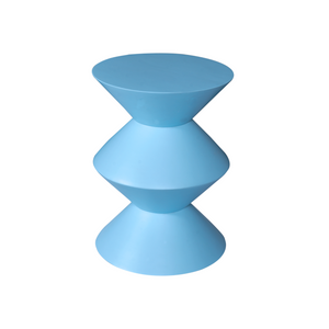 Side Table – Mango Wood Body, Blue Finish, Sculptural Design – Abel | Starfurn