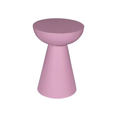 Side Table – Mango Wood, Pink Finish, Sculptural, Compact – Owen | Starfurn