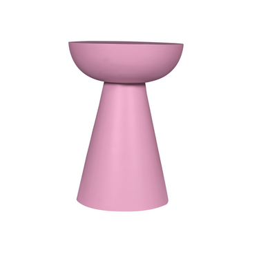Side Table – Mango Wood, Pink Finish, Sculptural, Compact – Owen | Starfurn