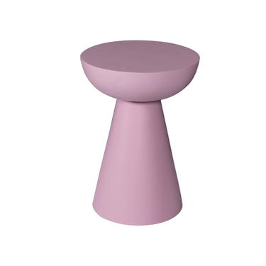 Side Table – Mango Wood, Pink Finish, Sculptural, Compact – Owen | Starfurn