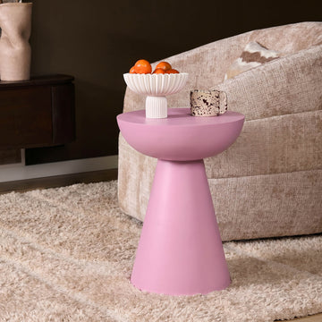 Beistelltisch - Mangoholz Rosa, Rund Form, Massiv Holz – Owen | Starfurn
