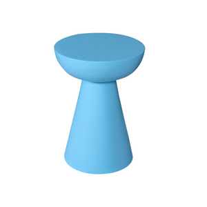Beistelltisch - Mangoholz Blau, Rund Form, Massiv Holz – Owen | Starfurn