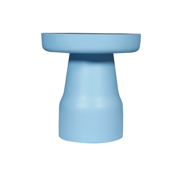 Beistelltisch - Mangoholz Blau, Runde Form, Trommel Design – Drum | Starfurn