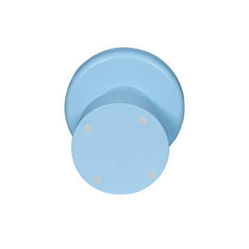 Beistelltisch - Mangoholz Blau, Runde Form, Trommel Design – Drum | Starfurn