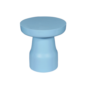 Beistelltisch - Mangoholz Blau, Runde Form, Trommel Design – Drum | Starfurn