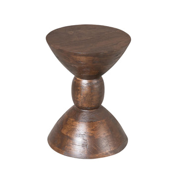 Beistelltisch – Mangoholz, Braun-Finish, Skulpturales Design, Handgefertigter Look – Ron | Starfurn