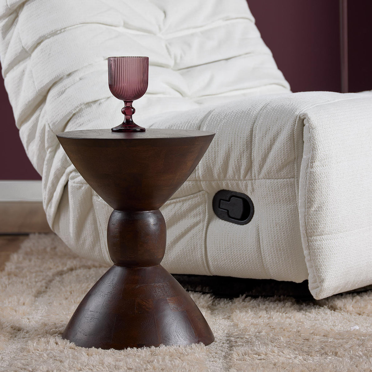 Beistelltisch – Mangoholz, Braun-Finish, Skulpturales Design, Handgefertigter Look – Ron | Starfurn