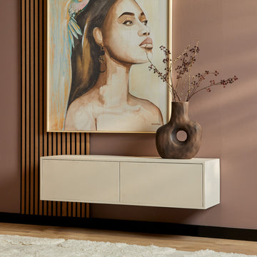 TV-Schrank – Mangoholz, Sandfarbe, Grifflose Türen, Modernes Design – Vision | Starfurn