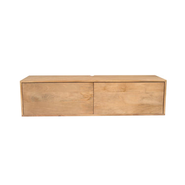 Floating TV Unit – Solid Mango Wood, Handleless Design, Push-to-Open Function – Vision | Starfurn