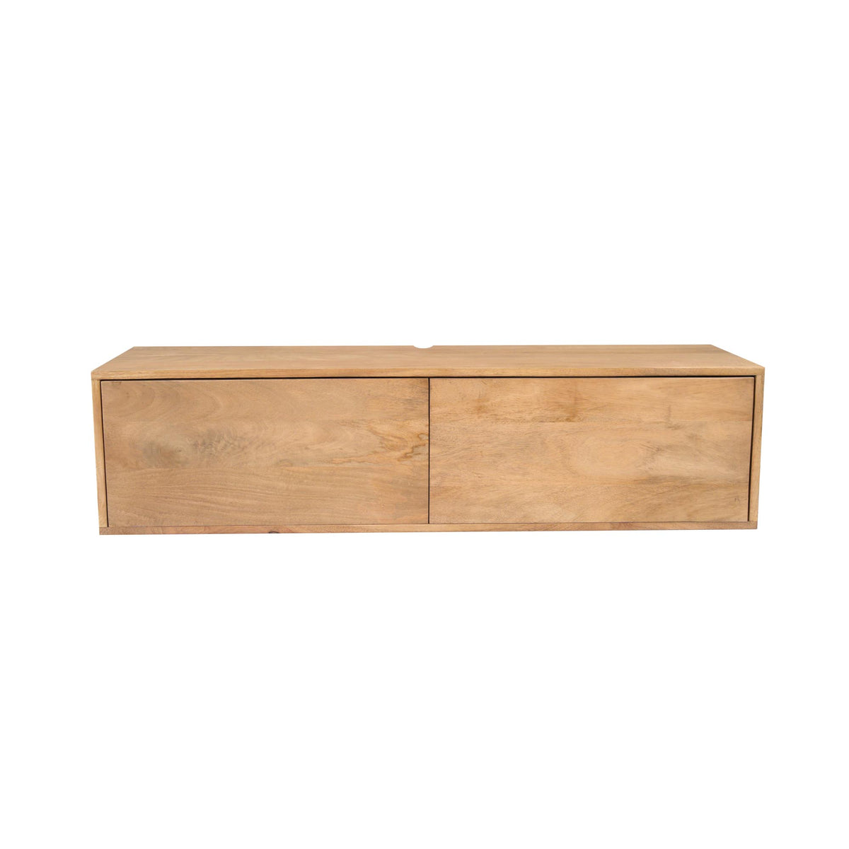 Floating TV Unit – Solid Mango Wood, Handleless Design, Push-to-Open Function – Vision | Starfurn