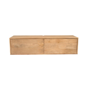 Floating TV Unit – Solid Mango Wood, Handleless Design, Push-to-Open Function – Vision | Starfurn