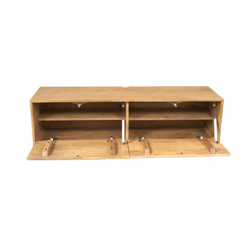 Floating TV Unit – Solid Mango Wood, Handleless Design, Push-to-Open Function – Vision | Starfurn