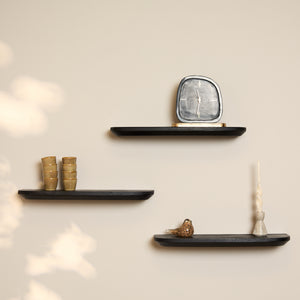 Wall Shelf – Modern Design, Black Color, Mango Wood – Gusta | Starfurn