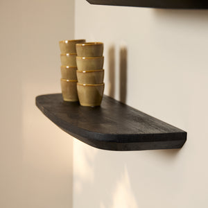 Wall Shelf – Modern Design, Black Color, Mango Wood – Gusta | Starfurn