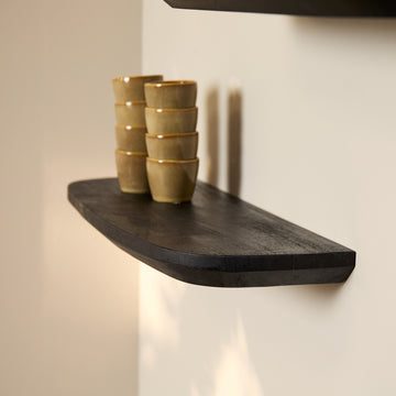 Wandregal – Modernes Design, Schwarzfarbe, Mangoholz – Gusta | Starfurn