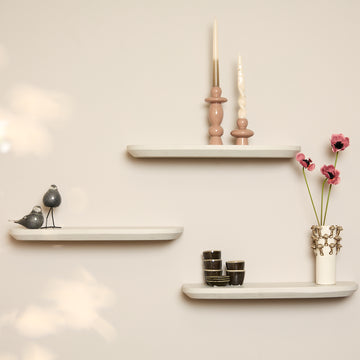 Wandregal – Mangoholz, Sandoptik, 3er-Set - Gusta | Starfurn