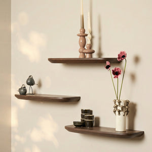 Wall Shelf – Brown Mango Wood, Modern Design, Set of 3 – Gusta | Starfurn