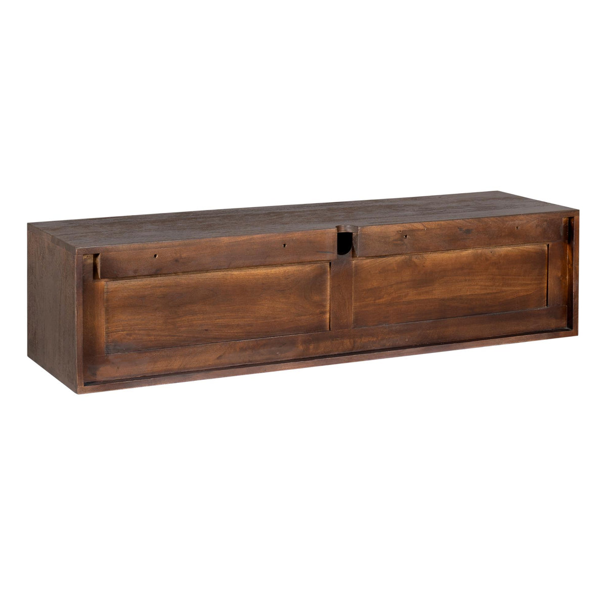 TV Möbel – Braun Mangoholz, Wandmontage Design, Grifflose Türen, 120 cm - Vision | Starfurn